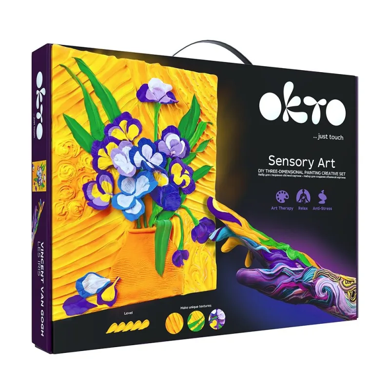 Set pictura 3D cu argila usoara Irises, 30x40cm, Oktoclay — preț și oferte