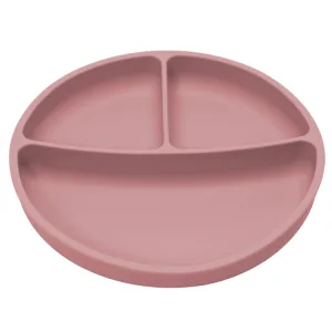 Farfurie compartimentata din silicon cu ventuza Old Rose 6 luni+, 1 bucata, Appekids