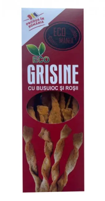 Grisine cu busuioc si rosii, 125g, Ecomania — preț și oferte