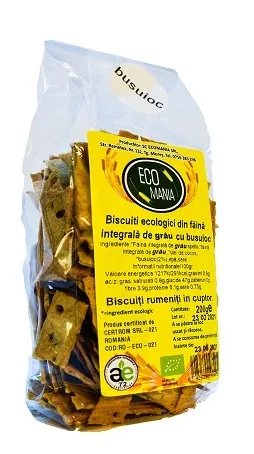 Biscuiti integrali cu busuioc Bio, 200g, Ecomania — preț și oferte