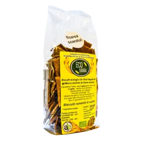 Biscuiti integrali cu seminte de floarea soarelui Bio, 200g, Ecomania