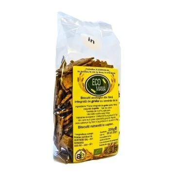 Biscuiți integrali cu semințe de in, 200g, Ecomania — preț și oferte
