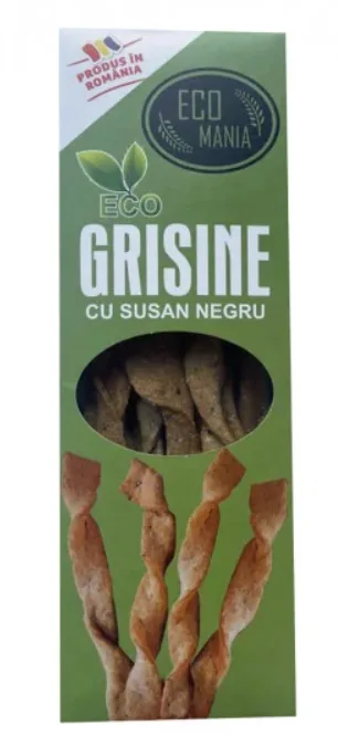 Grisine cu susan negru Bio, 125g, Ecomania — preț și oferte