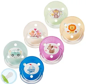 Baby Nova 26210 Suzete silicon rotunde decorate cu inel transparent 2 bucati