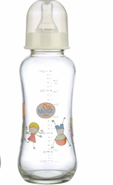 Minut Baby Biberon sticla 3+ luni tetina silicon anticurgere 250 ml — preț și oferte