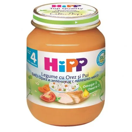Hipp Piure Legume Orez si Pui 4+ luni 125 g — preț și oferte