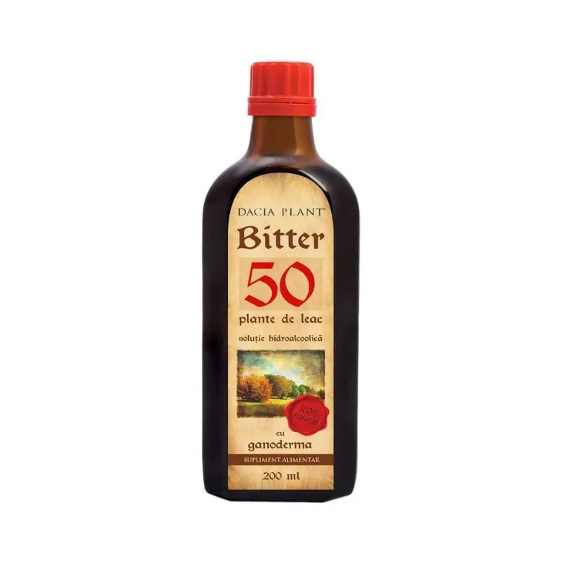 Bitter din 50 de plante cu Ganoderma, 200 ml, Dacia Plant — preț și oferte