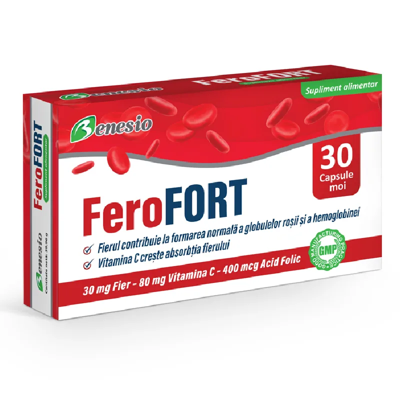 Ferofort fier micronizat, 30 capsule moi, Benesio — preț și oferte