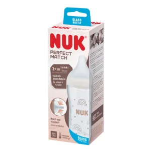 Biberon din sticla Perfect Match, tetina marimea M, 230ml, Nuk