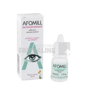 Afomill Picaturi oculare decongestionante cu Musetel, Galbenele si Fenicul 10 ml