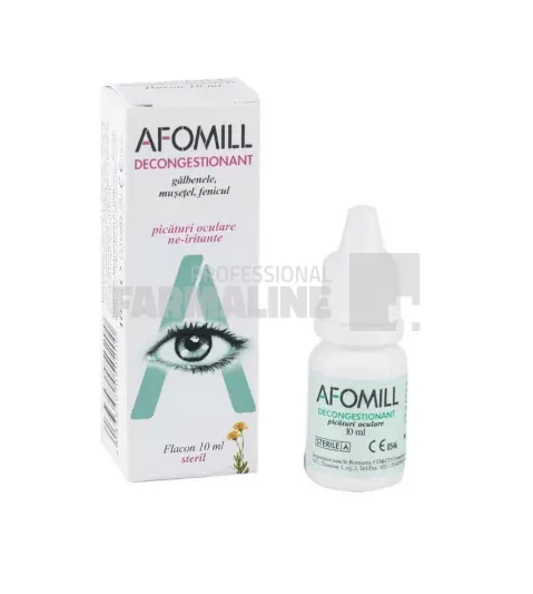 Afomill Picaturi oculare decongestionante cu Musetel, Galbenele si Fenicul 10 ml — preț și oferte