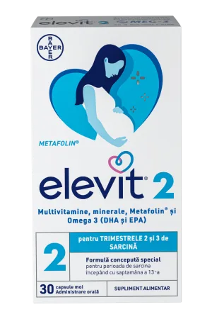 Elevit 2 Multivitamine pentru Sarcina – Trimestrul 2 si 3 de sarcina – 30 capsule