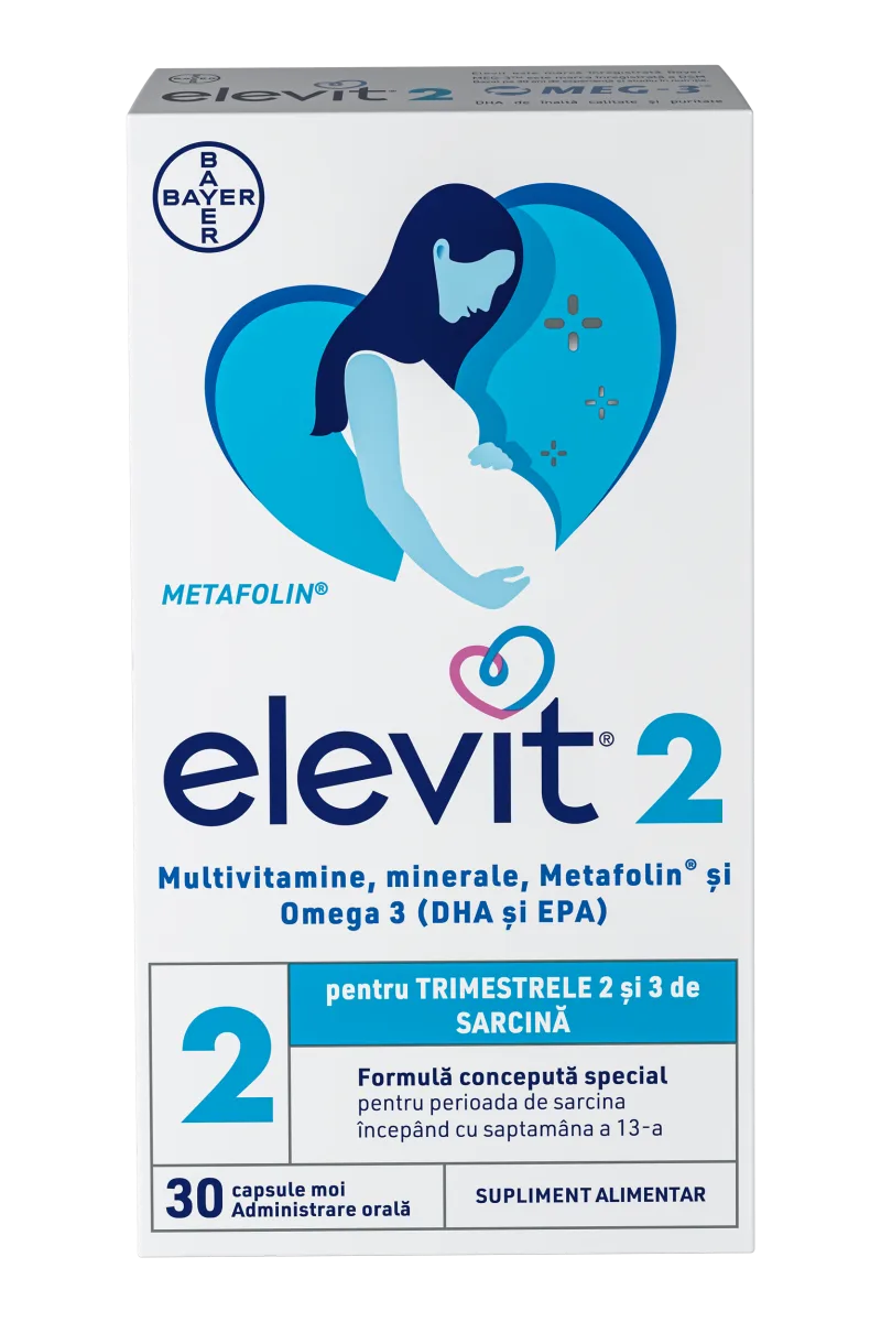 Elevit 2 Multivitamine pentru Sarcina – Trimestrul 2 si 3 de sarcina – 30 capsule BAYER — preț și oferte