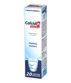 Calcidin + Vitamina D3 + Vitamina K 20 comprimate efervescente
