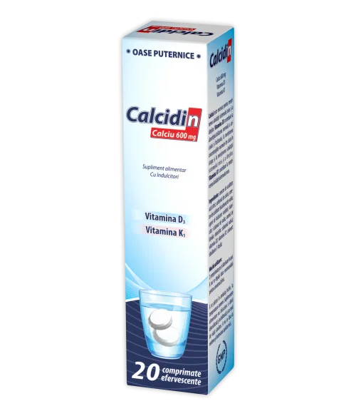 Calcidin + Vitamina D3 + Vitamina K 20 comprimate efervescente ZDROVIT — preț și oferte