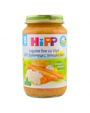 Hipp Piure din legume fine si orez cu carne de vitel 8+ luni 220g — preț și oferte