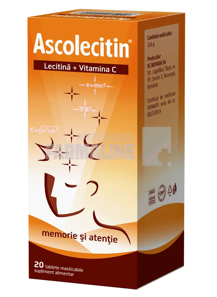 Biofarm Ascolecitin 20 tablete masticabile — preț și oferte