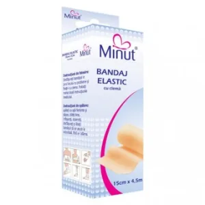 Minut Bandaj elastic cu clema 15 cm x 4.5m