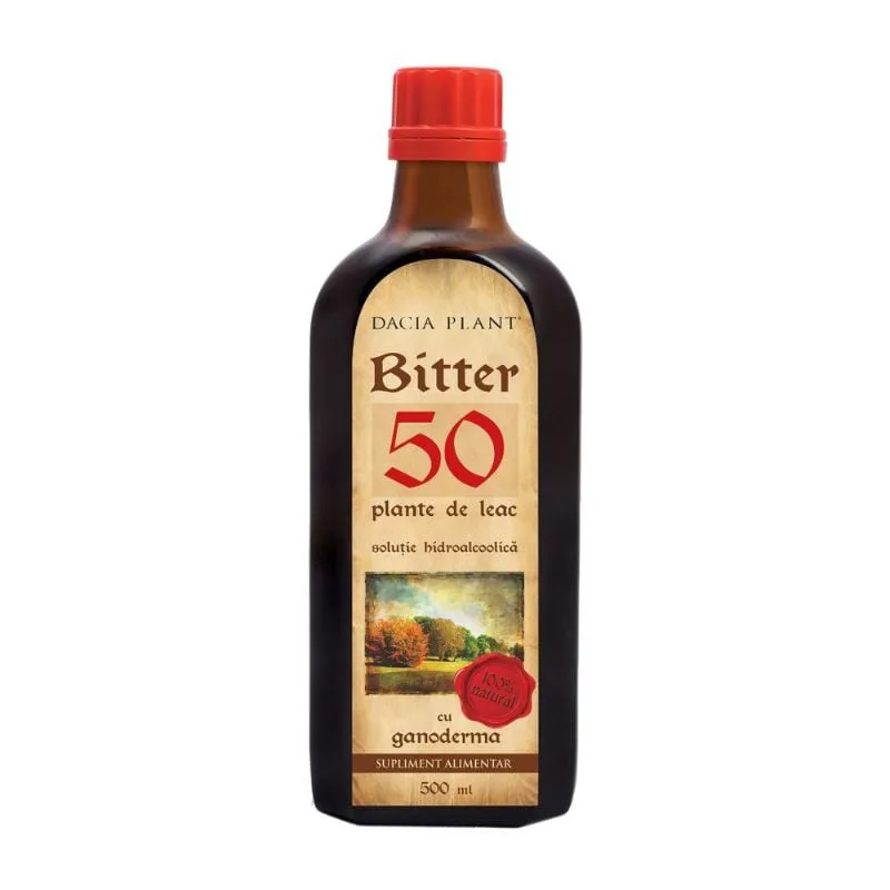 Bitter din 50 de plante cu Ganoderma, 500 ml, Dacia Plant — preț și oferte