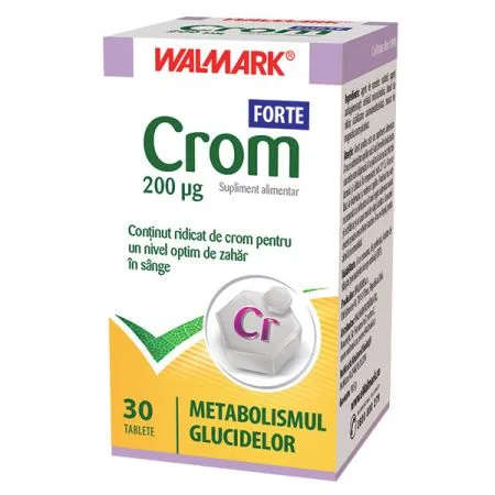 Crom Forte 200 mg 30 comprimate WALMARK — preț și oferte