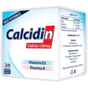 Calcidin + Vitamina D3 + Vitamina K 20 plicuri ZDROVIT — preț și oferte