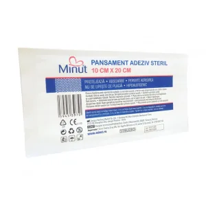 Minut Pansament adeziv steril 10 cm x 20 cm