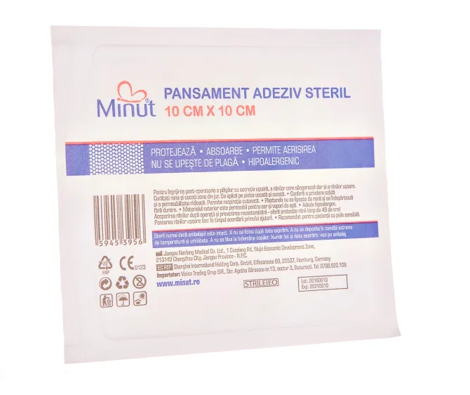 Minut Pansament adeziv steril 10 cm x 10 cm — preț și oferte