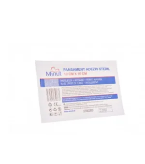 Minut Pansament adeziv steril 10 cm x 15 cm