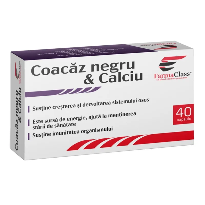 Coacaz negru & Calciu, 40 capsule, FarmaClass FARMA CLASS INDUSTRY — preț și oferte