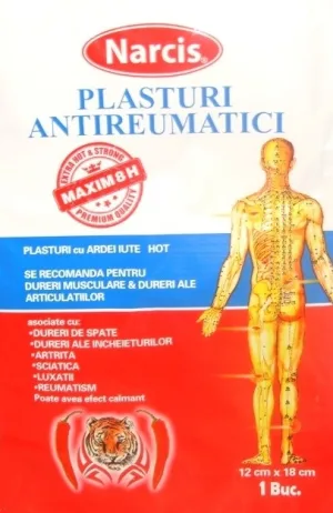 Narcis Plasture antireumatic cu ardei iute 12 cm x 18 cm