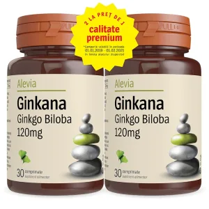 Alevia Pachet Ginkana Ginkgo Biloba 120 mg 30 comprimate 1 + 1 gratis