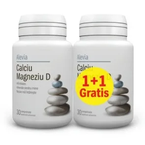 Alevia Pachet Calciu Magneziu D 30 comprimate 1 + 1 Gratis — preț și oferte