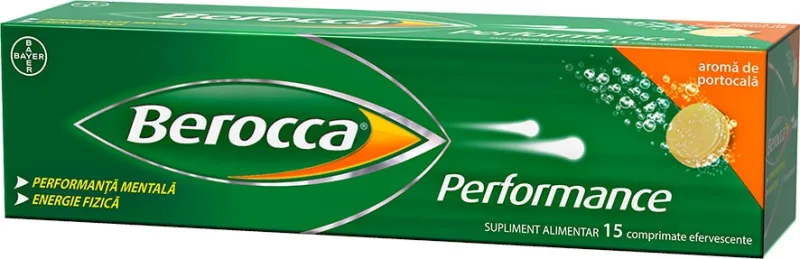 Berocca Performance, Multivitamine, 15 comprimate efervescente BAYER — preț și oferte