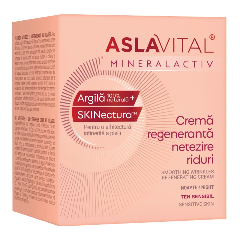 Cremă regenerantă de noapte pentru netezirea ridurilor, ten sensibil, 50ml, Aslavital FARMEC — preț și oferte
