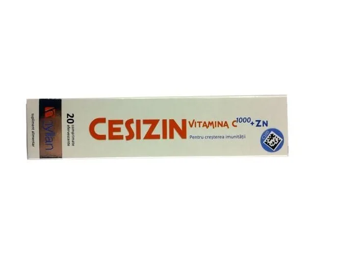 Cesizin Vitamina C 1000 +Zn  20 comprimate efervescente Hylan Pharma — preț și oferte