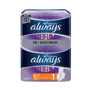 Always Platinum Ultra Normal Plus Duo Pack Absorbante Size1 16 bucati