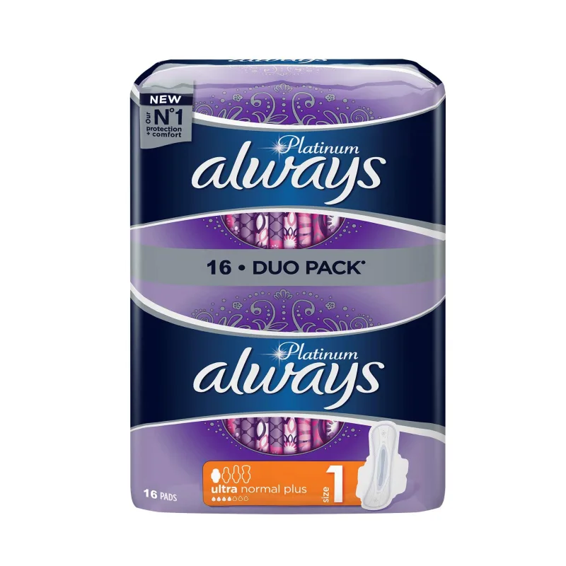 Always Platinum Ultra Normal Plus Duo Pack Absorbante Size1 16 bucati — preț și oferte