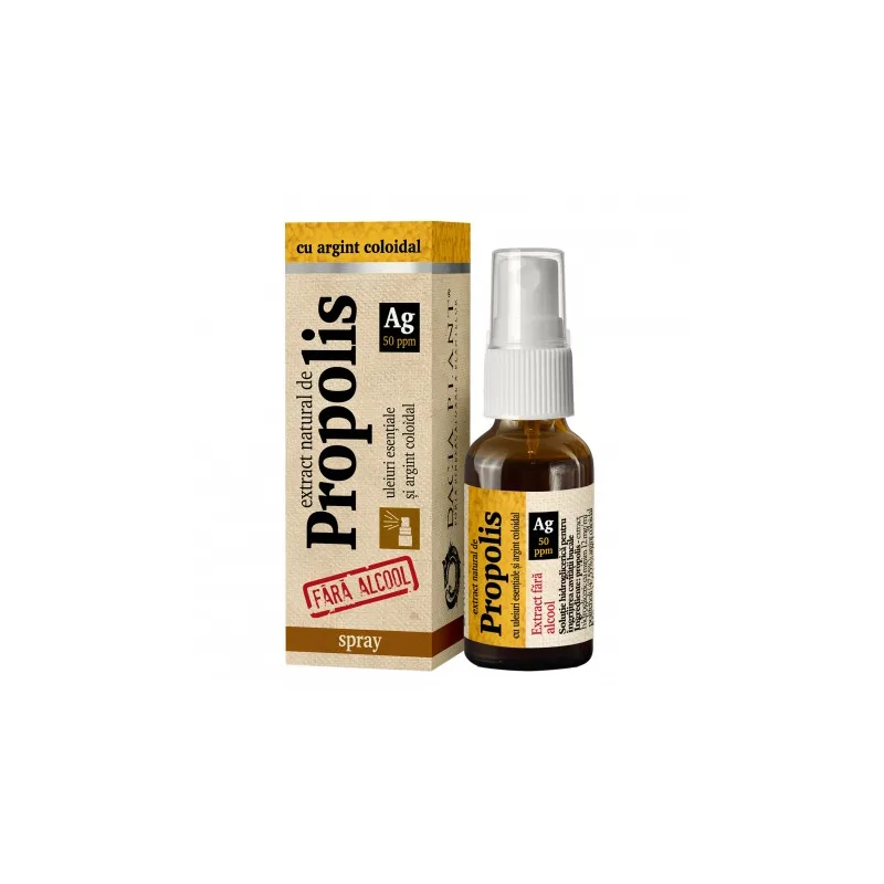 Extract natural de propolis cu argint coloidal fara alcool spray 20 ml DACIA PLANT — preț și oferte