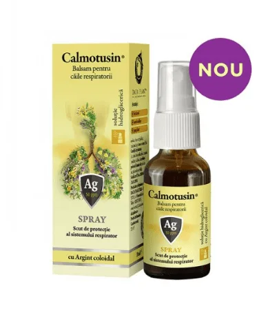 Calmotusin Spray pentru gat cu argint coloidal fara alcool 20 ml DACIA PLANT — preț și oferte