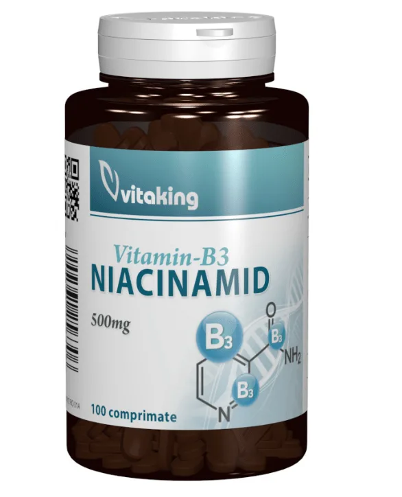 Vitamina B3 - Niacinamida 500 mg 100 capsule VITAKING — preț și oferte