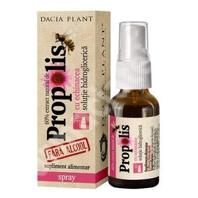 Extract Natural de Propolis si Echinacea fara alcool - solutie hidroglicerica 20 ml DACIA PLANT — preț și oferte