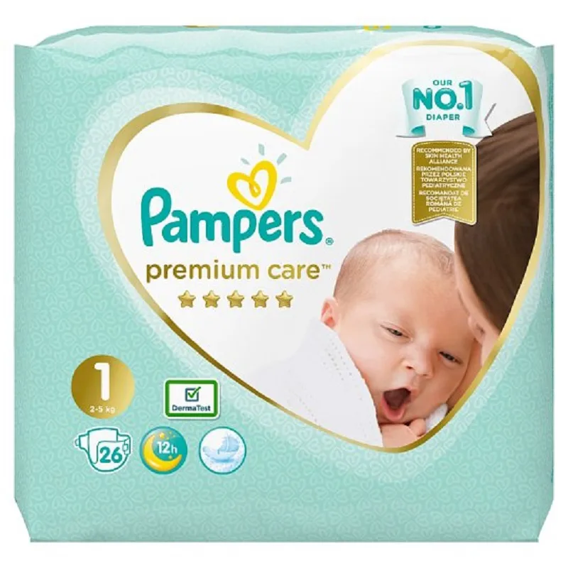 Pampers Premium New Born nr.1 2-5 kg 26 bucati — preț și oferte