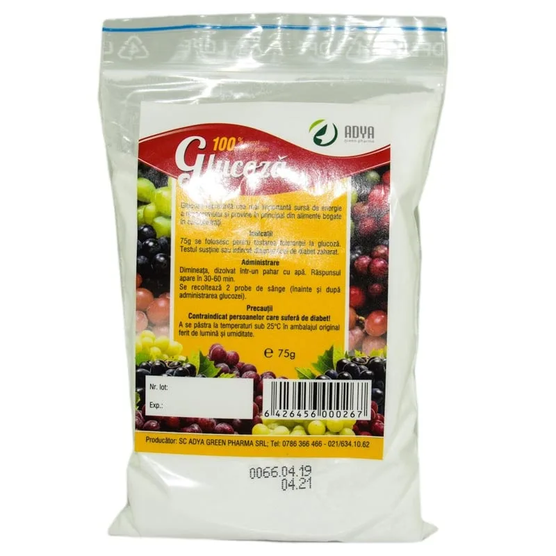Glucoza pudra 75 g Adya GreenPharma — preț și oferte