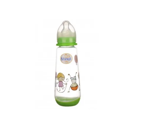 Minut Baby Biberon plastic cu tetina silicon  3 + luni 250 ml — preț și oferte