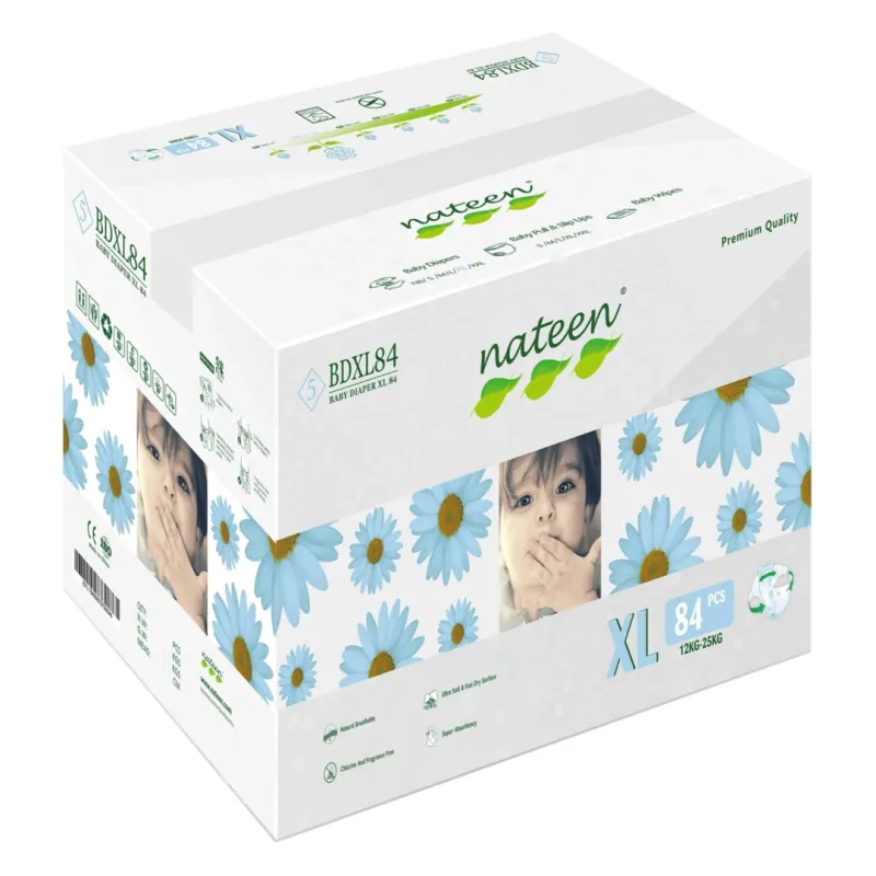Scutece hipoalergenice Flex&Fit Premium, XL, Nr. 5, 12-25 kg, 84 bucati, Nateen — preț și oferte
