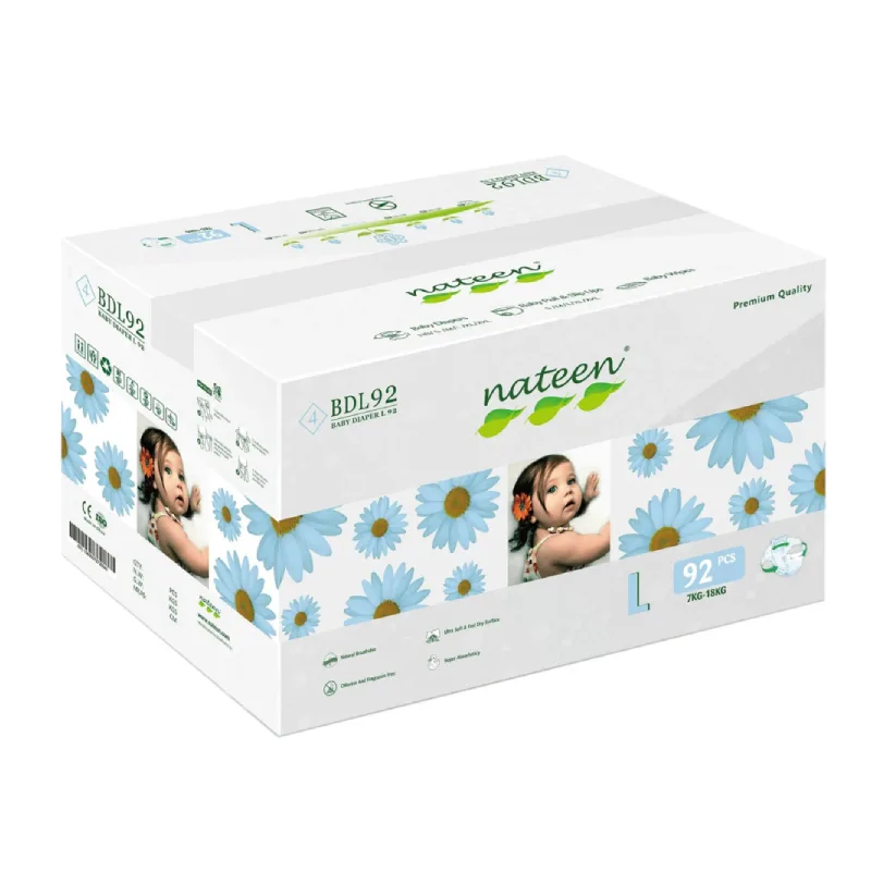 Scutece hipoalergenice Flex&Fit Premium, L, Nr.4, 8-14kg 92 bucati, Nateen — preț și oferte
