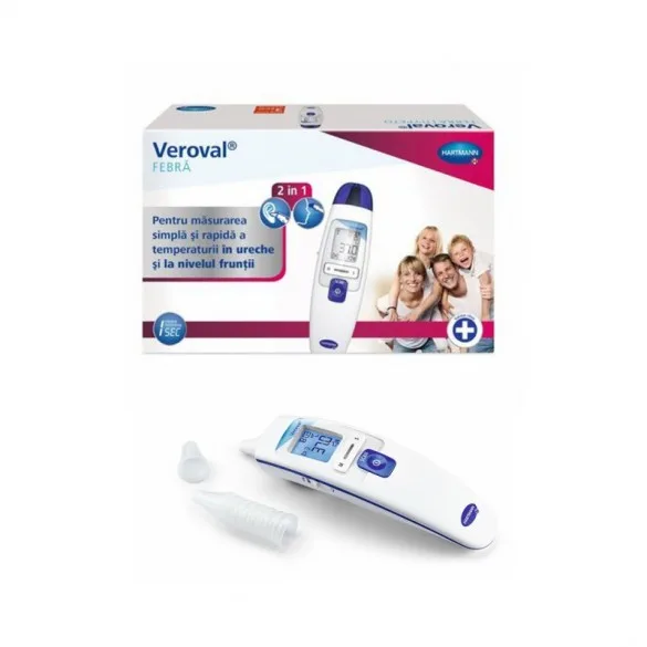 Hartmann Veroval Febra 2 in 1 Termometru cu infrarosu pentru ureche si frunte — preț și oferte