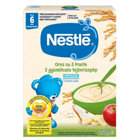 Nestle Cereale orez cu 3 fructe 6+ luni  250gr — preț și oferte