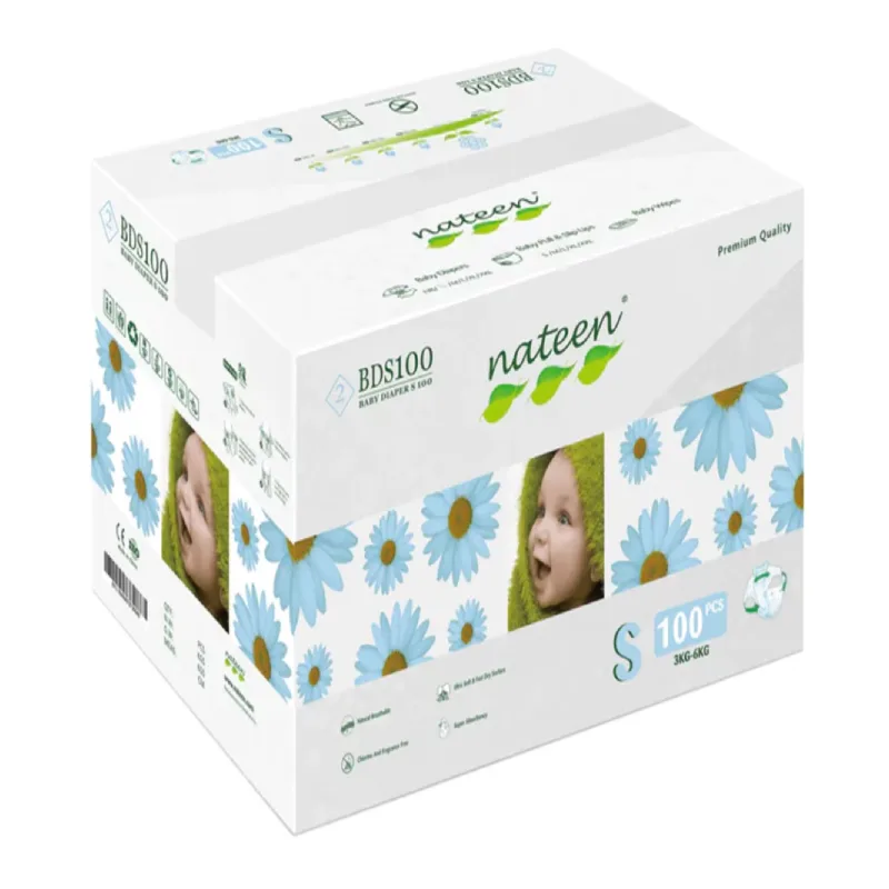Scutece hipoalergenice Flex&Fit Premium, S, Nr.2, 4-6kg, 100 bucati, Nateen — preț și oferte