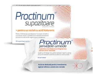 Zdrovit Proctinum 10 supozitoare + Proctinum Servetele umede 72
